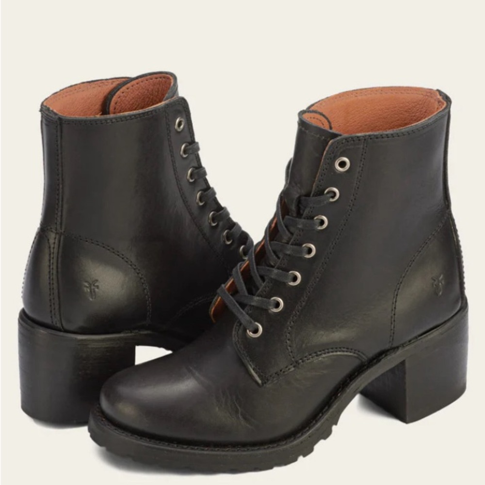 Frye Heeled Combat Boots